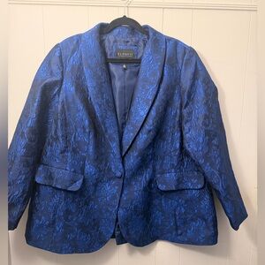 Eloquii Royal Blue Floral Jacquard suit